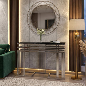 كونسول ستيل بسطح رخام، 120*40*90 سم