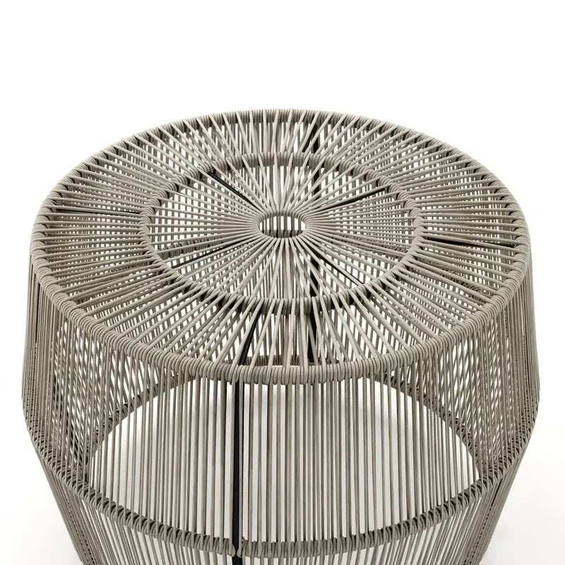 Outdoor steel and rope table, 50*40 cm