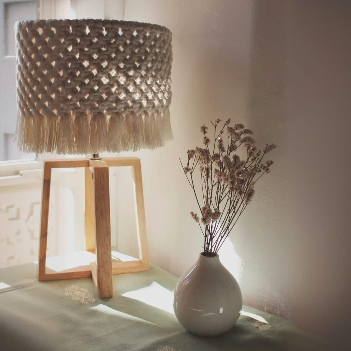 أباجورة خشب زان، 30*65 سم