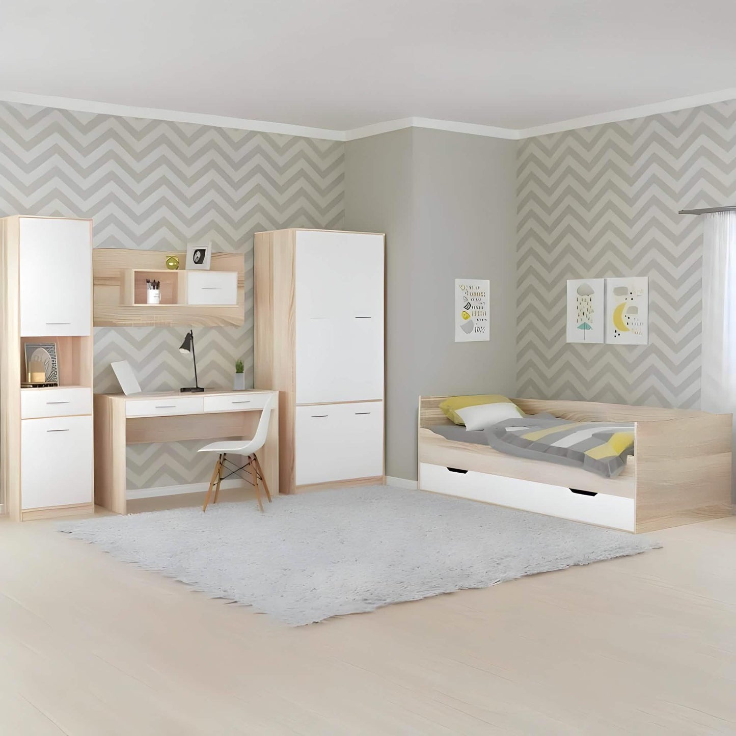 غرفة نوم، خشب ام دي اف - 3 قطع