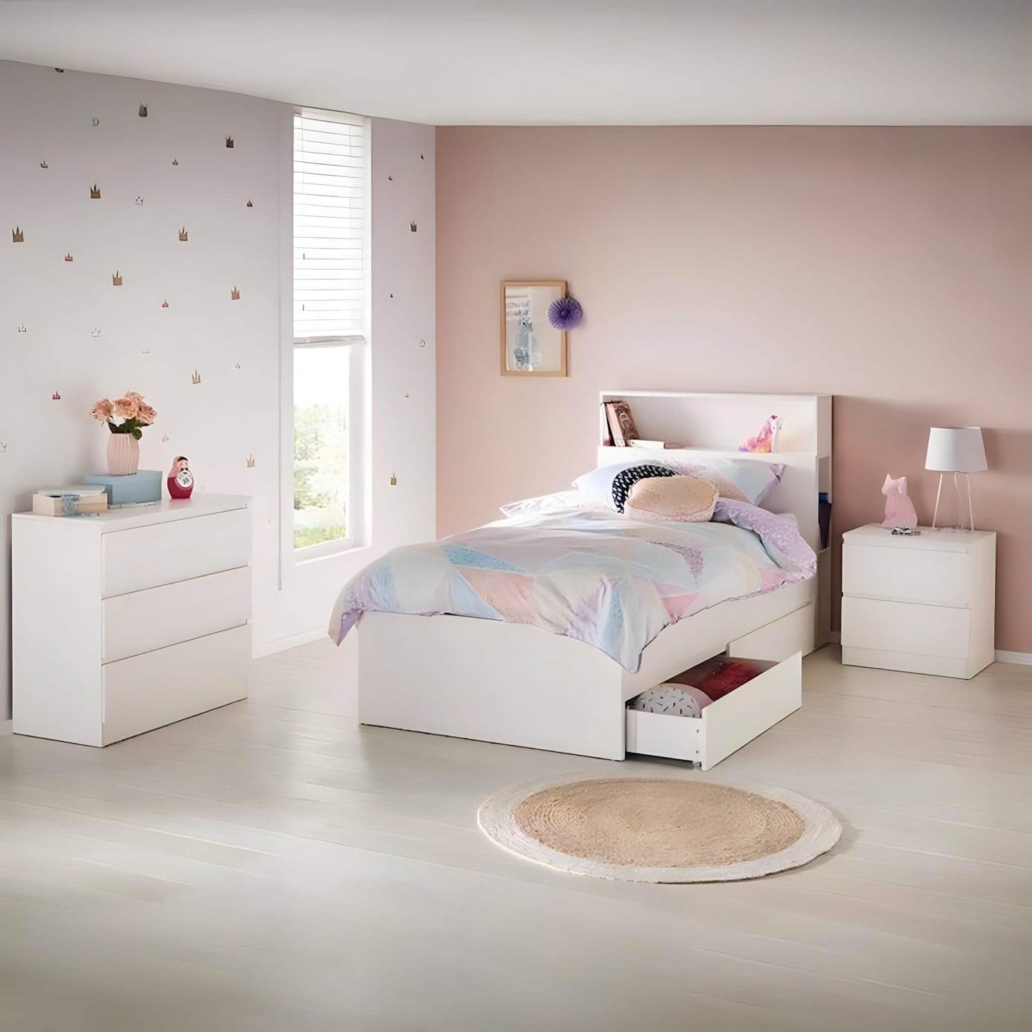 غرفة نوم، خشب ام دي اف - 3 قطع