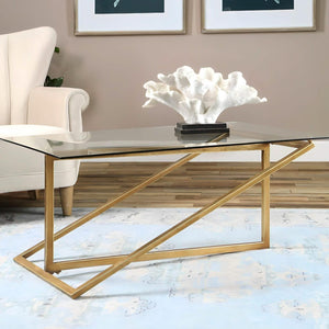 ترابيزة قهوة بسطح زجاج 40*90*40 سم - RON86 Royal Iron