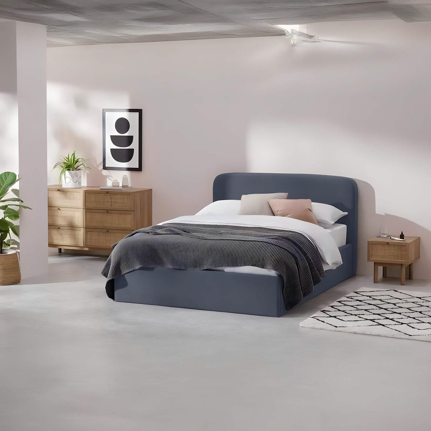 سرير كينج خشب موسكي، 160*195*120 سم