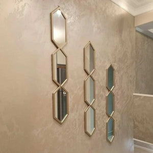 طقم مرايات ديكور حائط بإطار ام دي اف، 15*2*80 سم - 3 قطع
