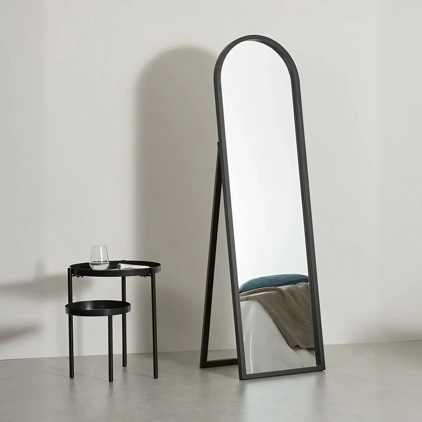 مرايا ستاند بإطار خشب ام دي اف، 55*2*165 سم