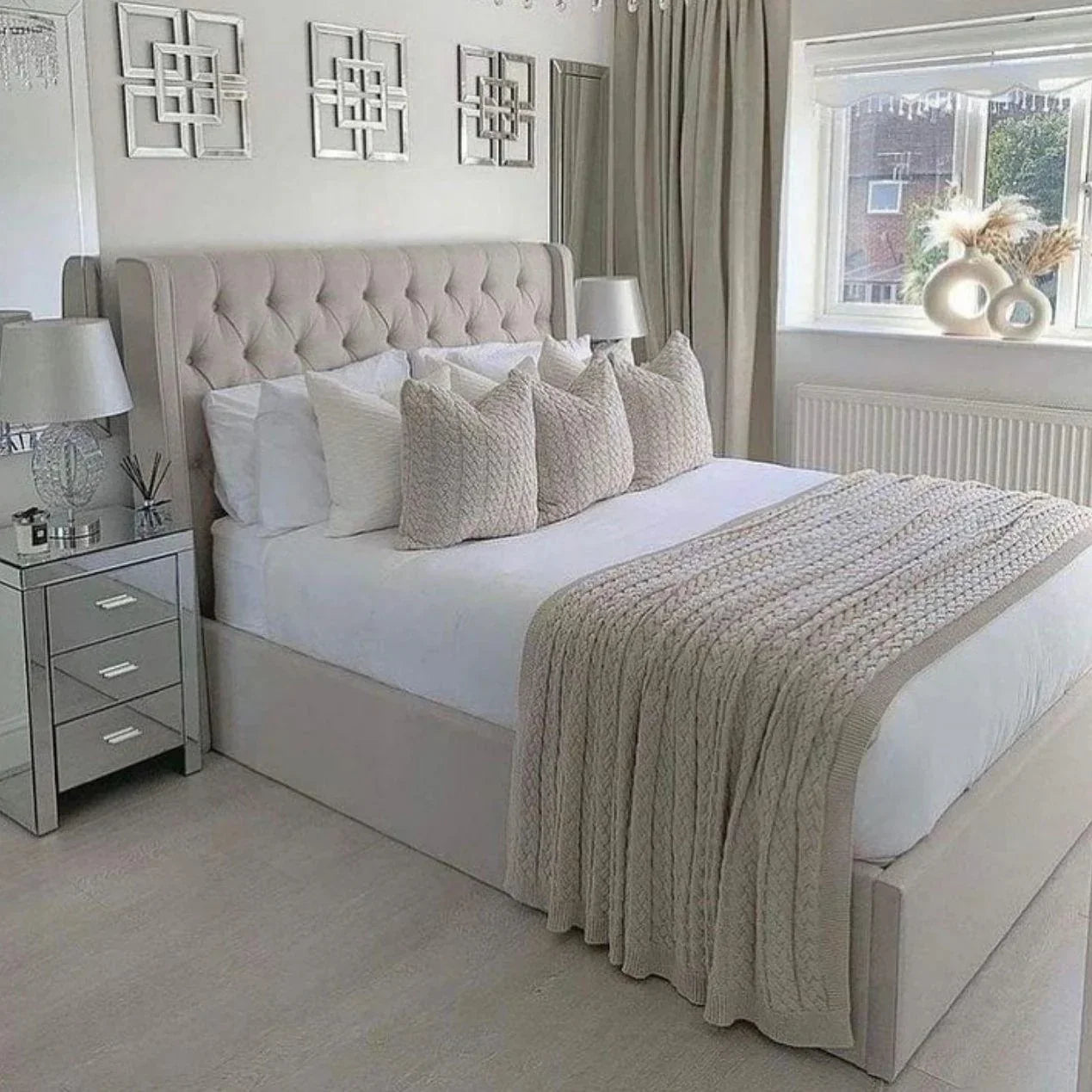 سرير كينج خشب زان أحمر، 160*200*120 سم