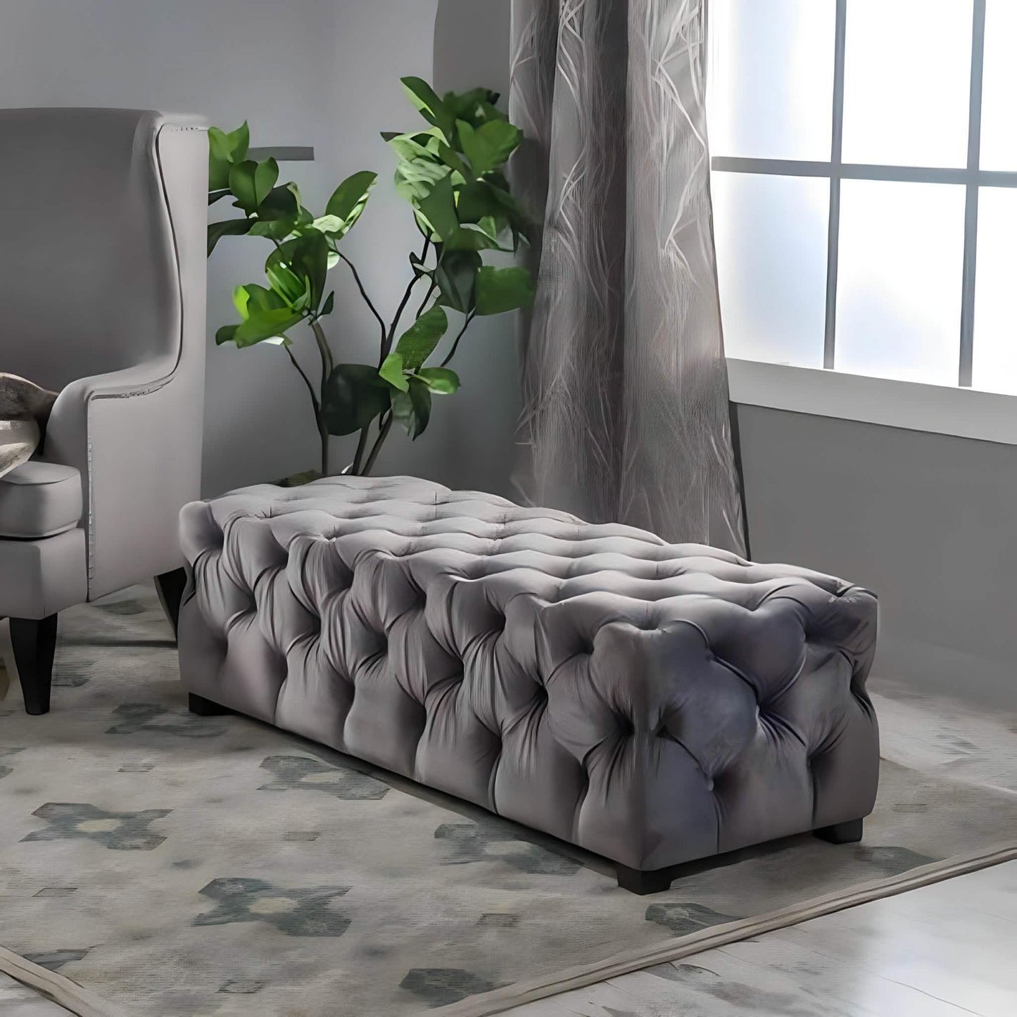 بانكيت خشب زان أحمر، 100*50*40 سم