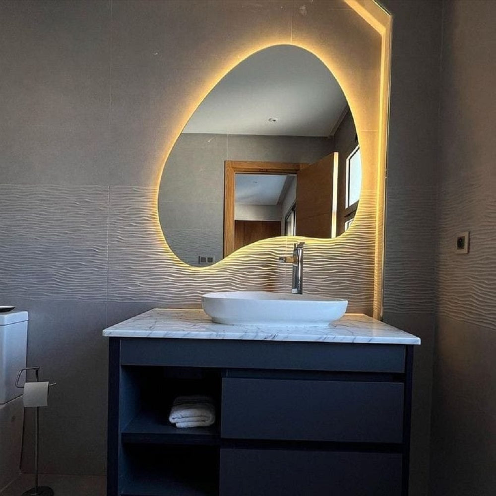 مرايا حمام بإضاءة، 60*80 سم