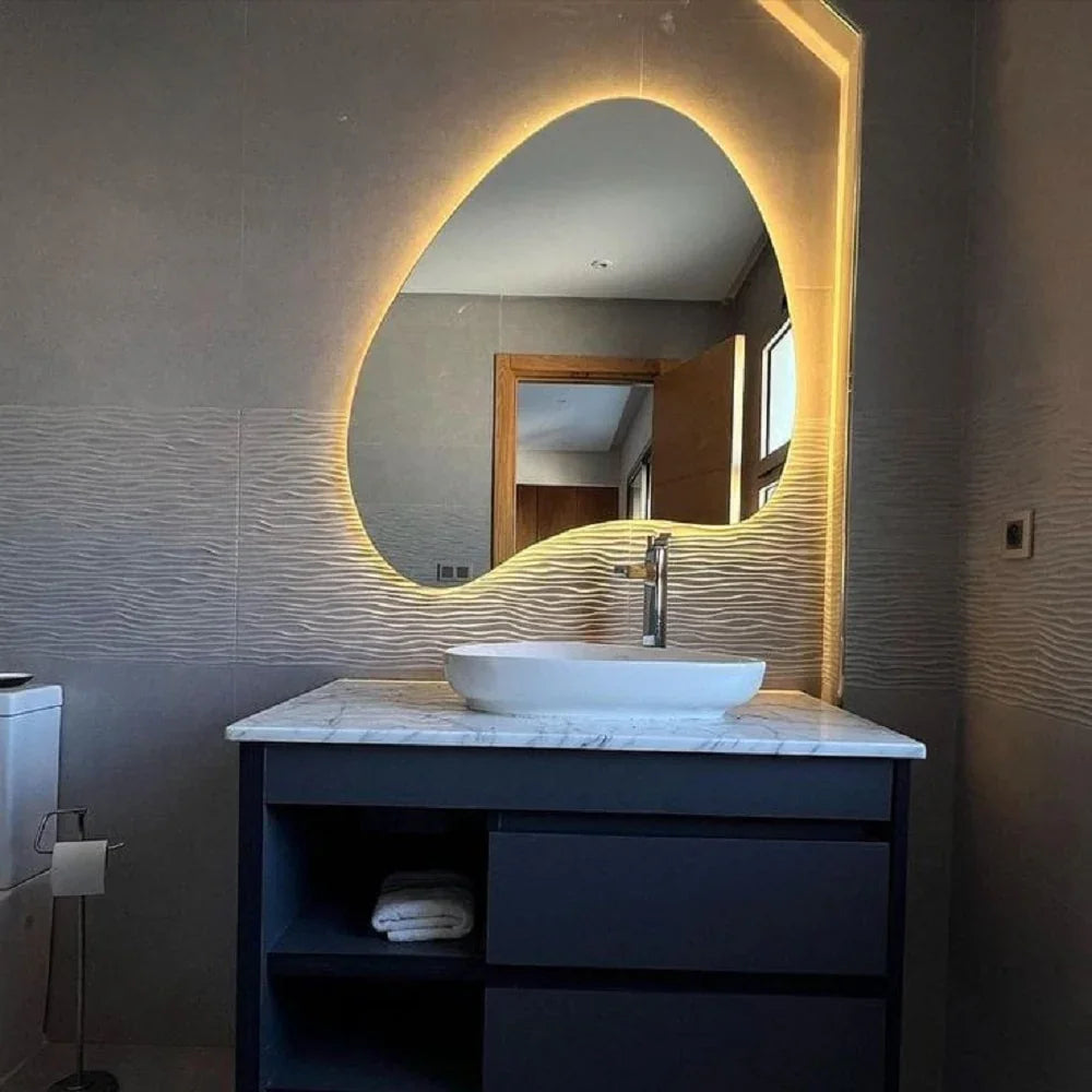 مرايا حمام بإضاءة، 60*80 سم