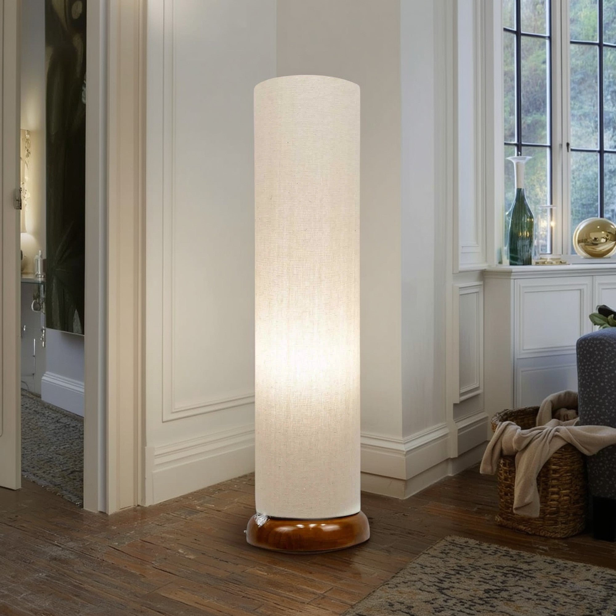 أباجورة أرضية خشب زان، 25*110 سم