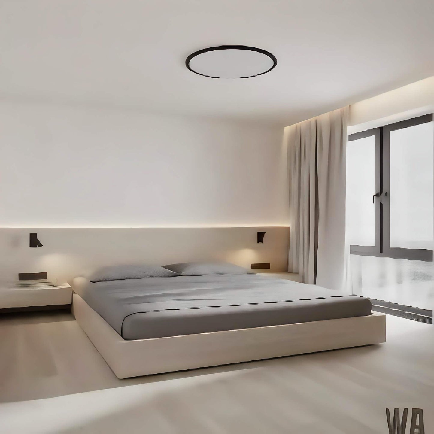 سرير سوبر كينج خشب كونتر مع 2 كومود ، 180*200*120 سم