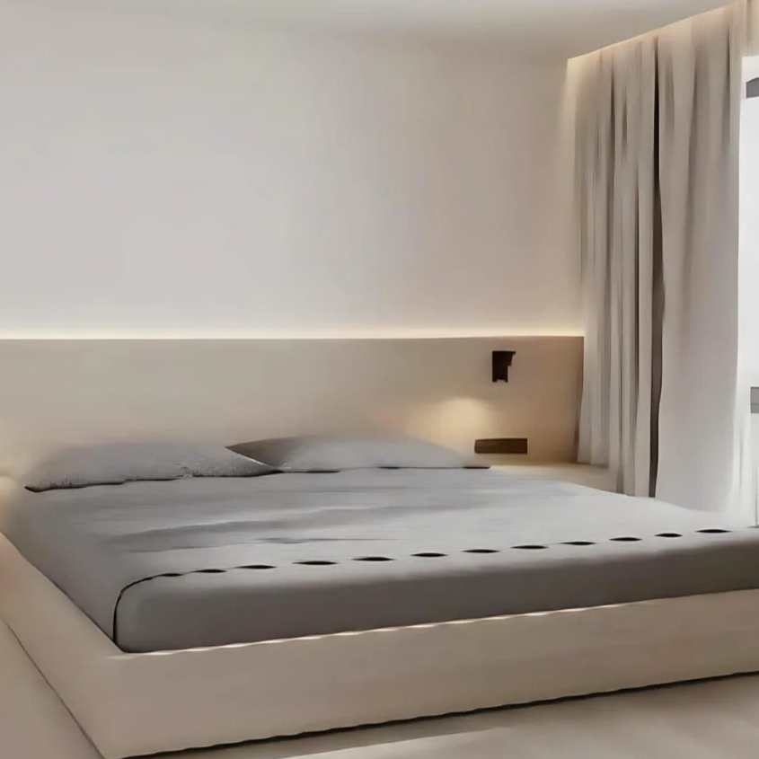 سرير سوبر كينج خشب كونتر مع 2 كومود ، 180*200*120 سم