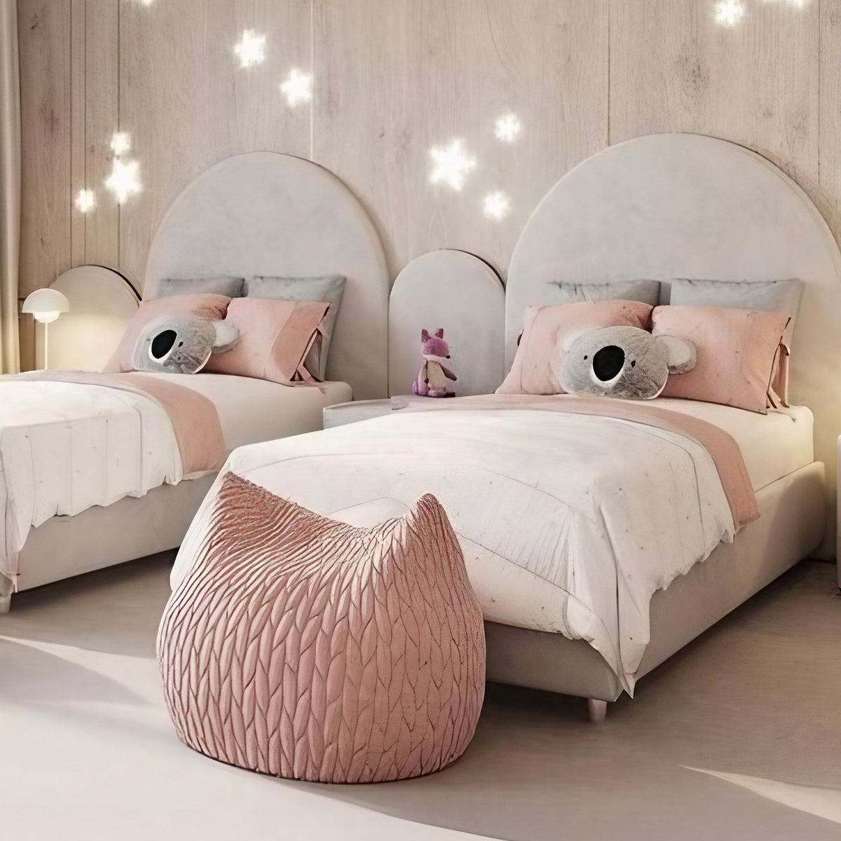 Single Bed Set, Counter Wood and Beech, 123*205*120 cm - Two Pieces