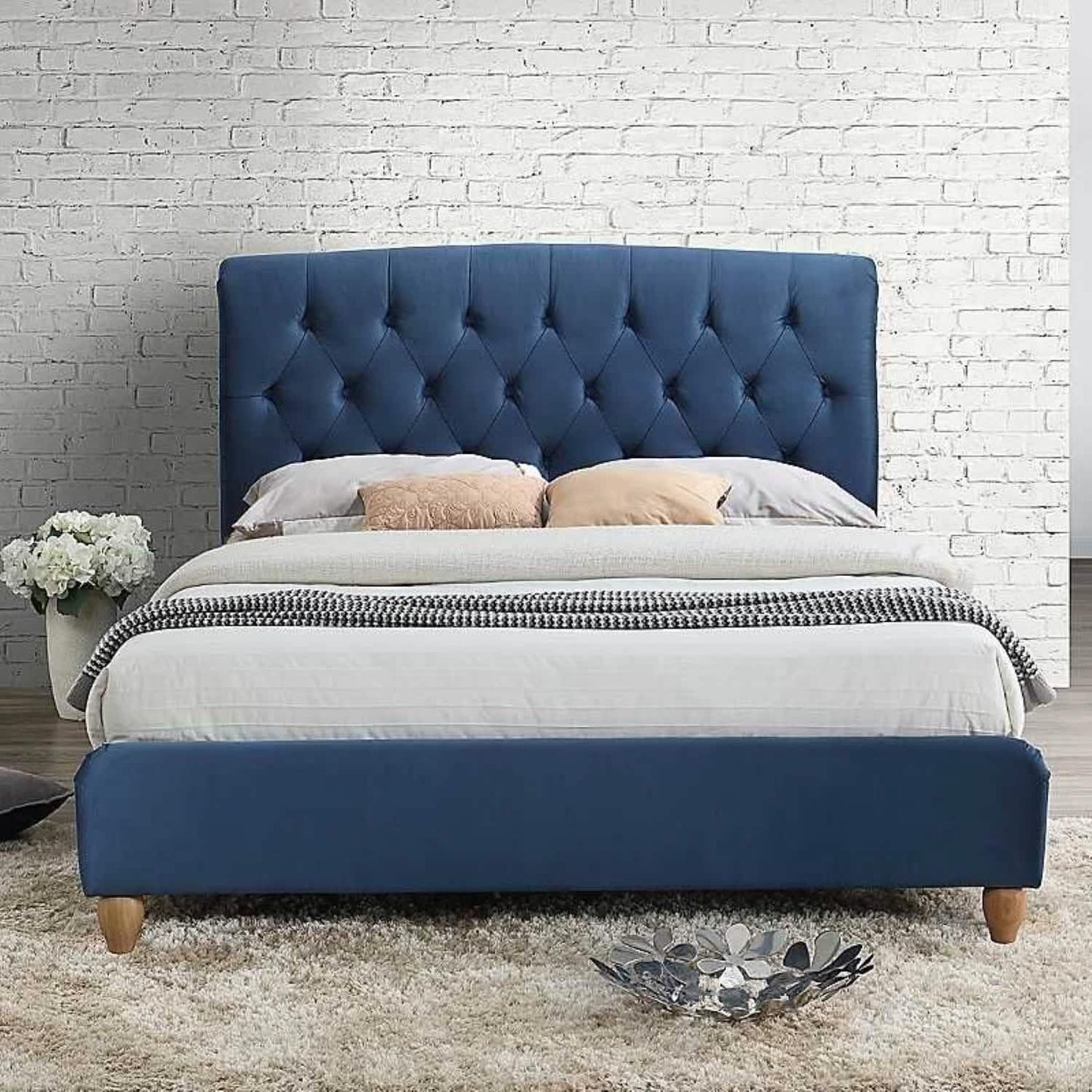 سرير كينج خشب ام دي اف و زان، 160*200*120 سم