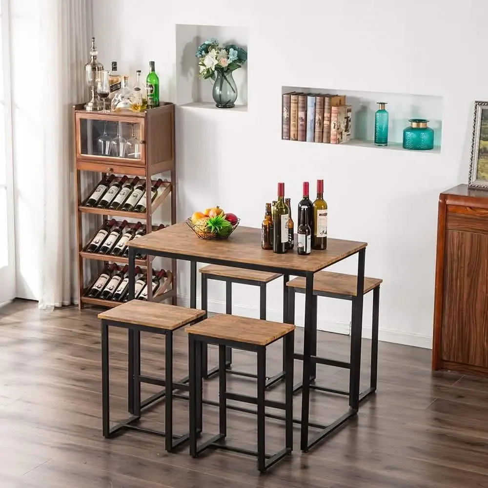 طقم سفرة ام دي اف ومعدن، 5 قطع