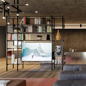 وحدة تليفزيون زجاج وستيل، 230*40*220 سم