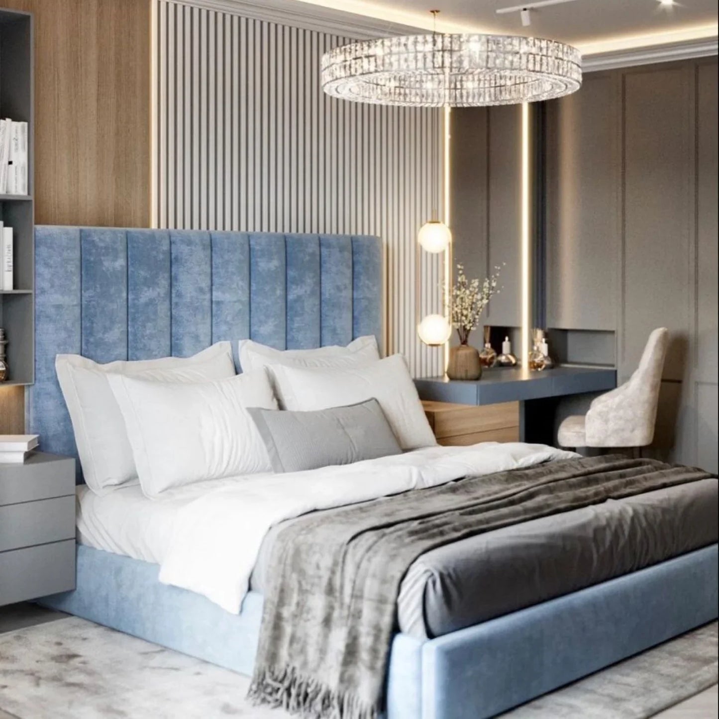 سرير كينج خشب زان أحمر ، 160*200*120 سم