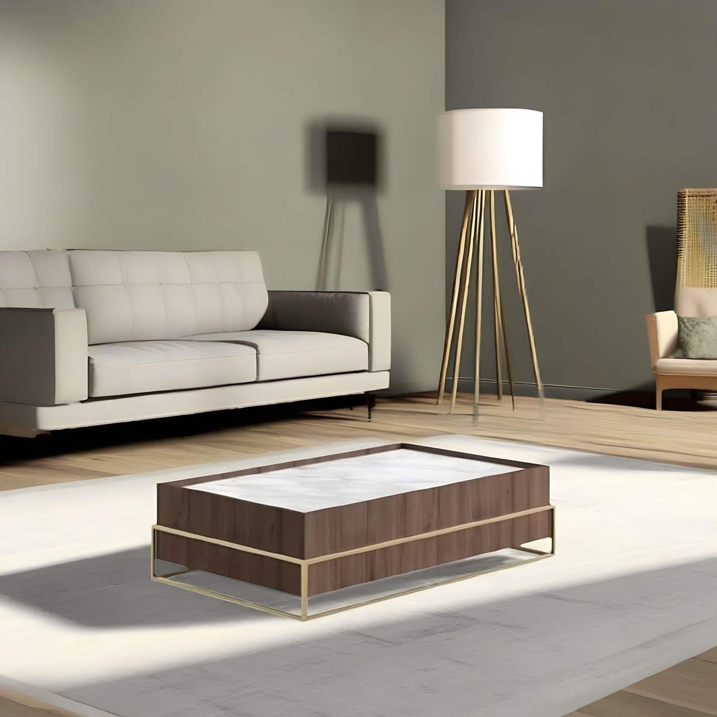 ترابيزة قهوة ستيل وام دي اف، 60*120*45 سم