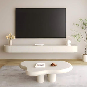 طقم ترابيزة تليفزيون مع ترابيزة قهوة، خشب ام دي اف - قطعتين