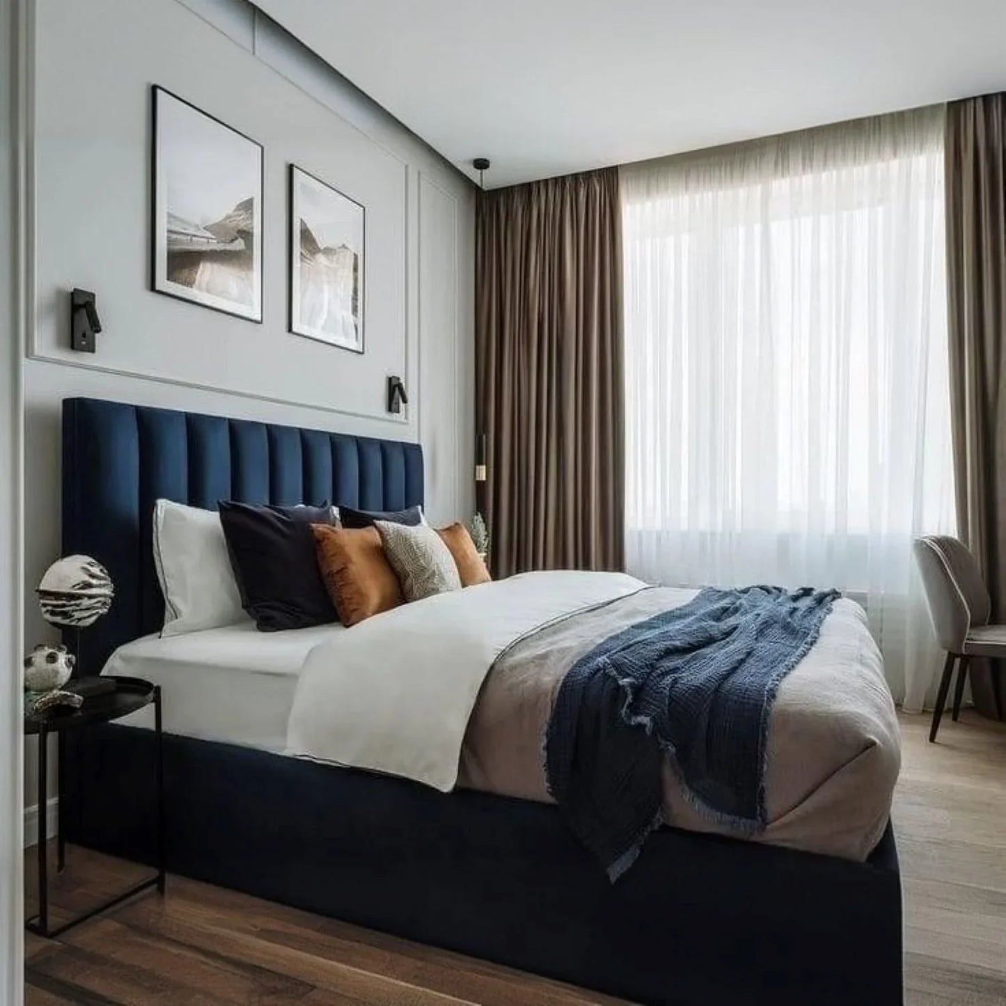 سرير كينج خشب ام دي اف وزان، 160*200*120 سم