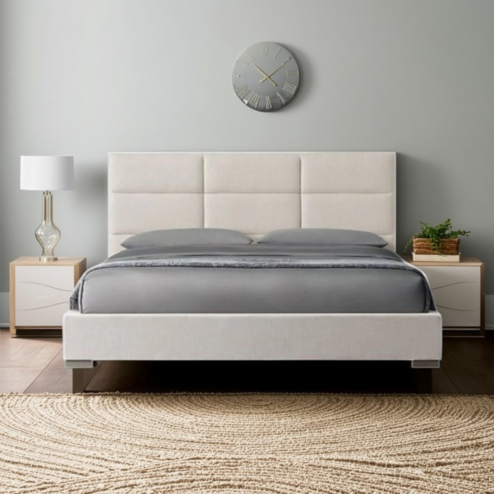 سرير سوبر كينج خشب زان أحمر، 180*200*120 سم