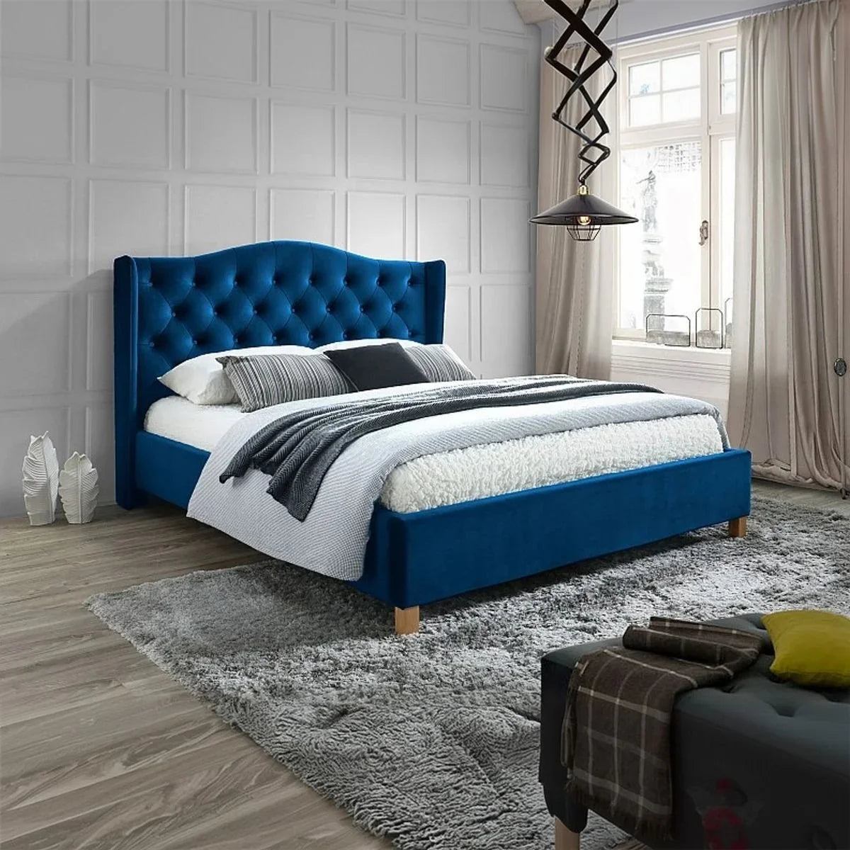 سرير كينج خشب زان أحمر، 160*200*120 سم