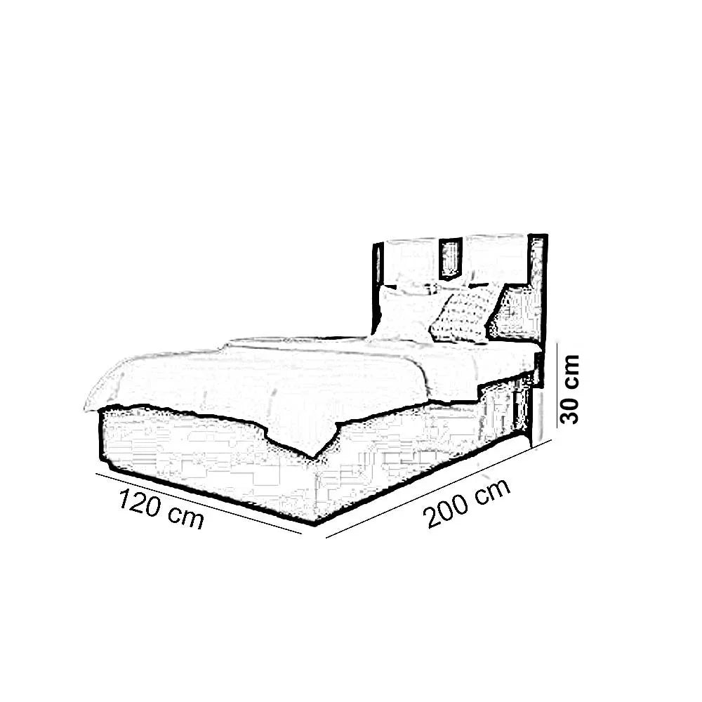 سرير خشب ام دي اف، 120*200*30 سم