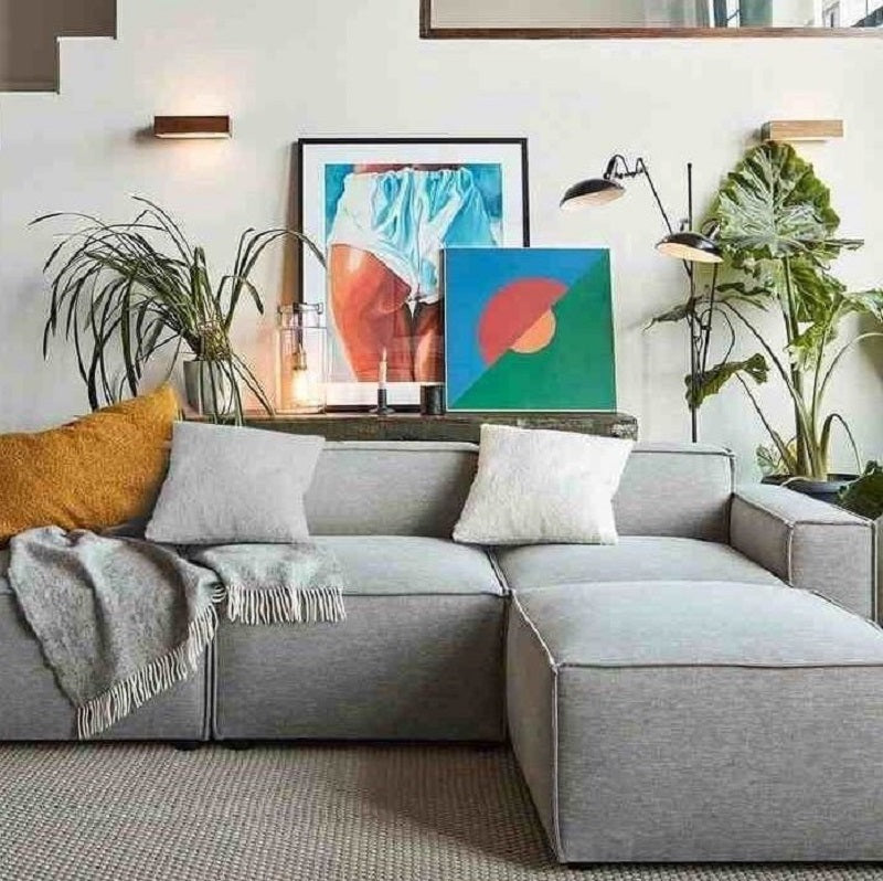 Beech wood corner sofa, 220*180*75 cm
