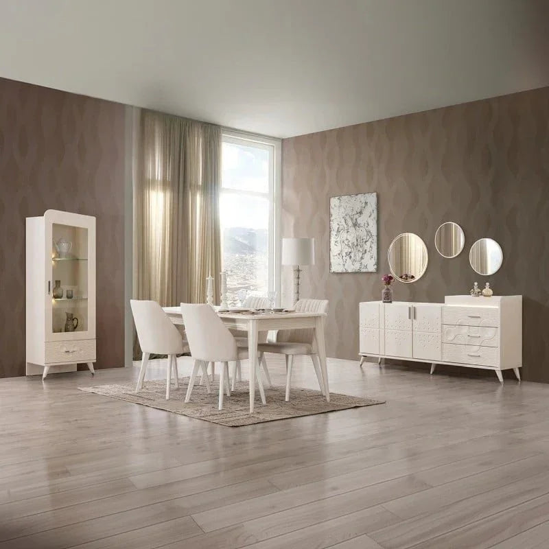 غرفة سفرة ام دي اف، 7 قطع