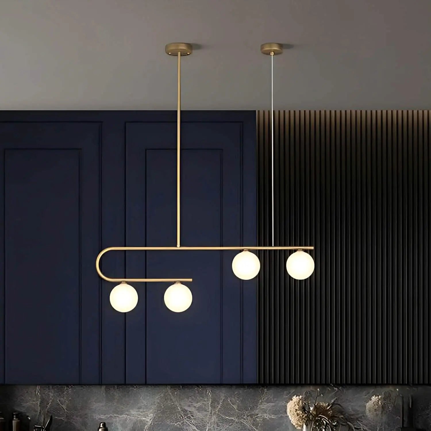 نجفة ستيل وزجاج، 90*40 سم