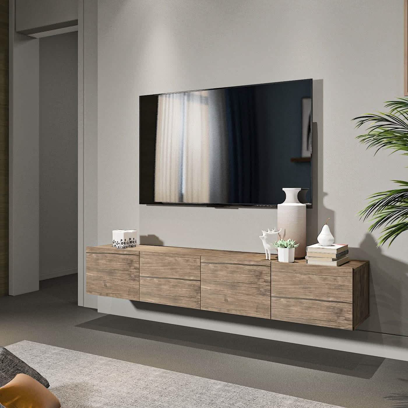 تسوق الأن من هومكس  ترابيزة تليفزيون معلقة خشبي - ZAT29 بأفضل سعر وأفضل جودة