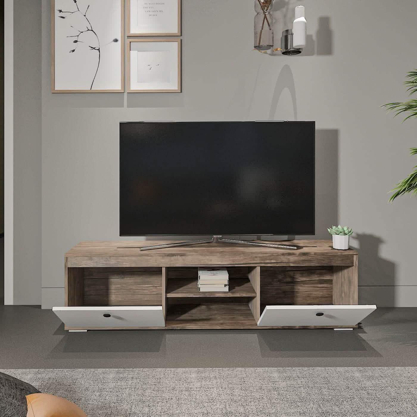 تسوق الأن من هومكس ترابيزة تليفزيون خشبي بدرج قلاب - ZAT30 بأفضل سعر وأفضل جودة