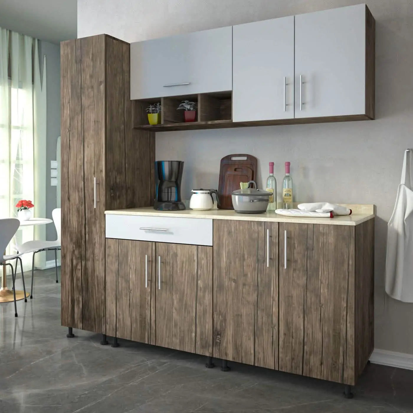 مطبخ خشب ام دي اف، 3 قطع