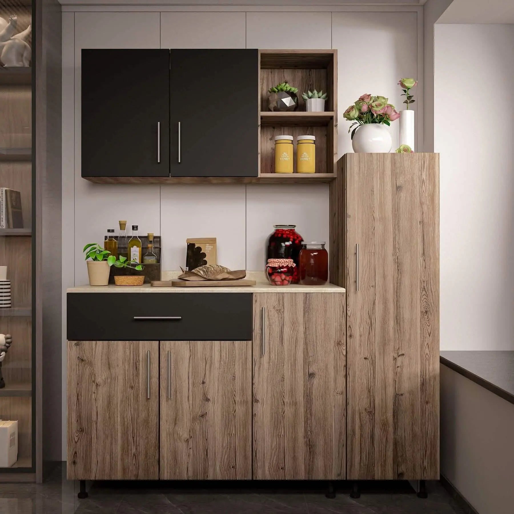 مطبخ خشب ام دي اف، 3 قطع