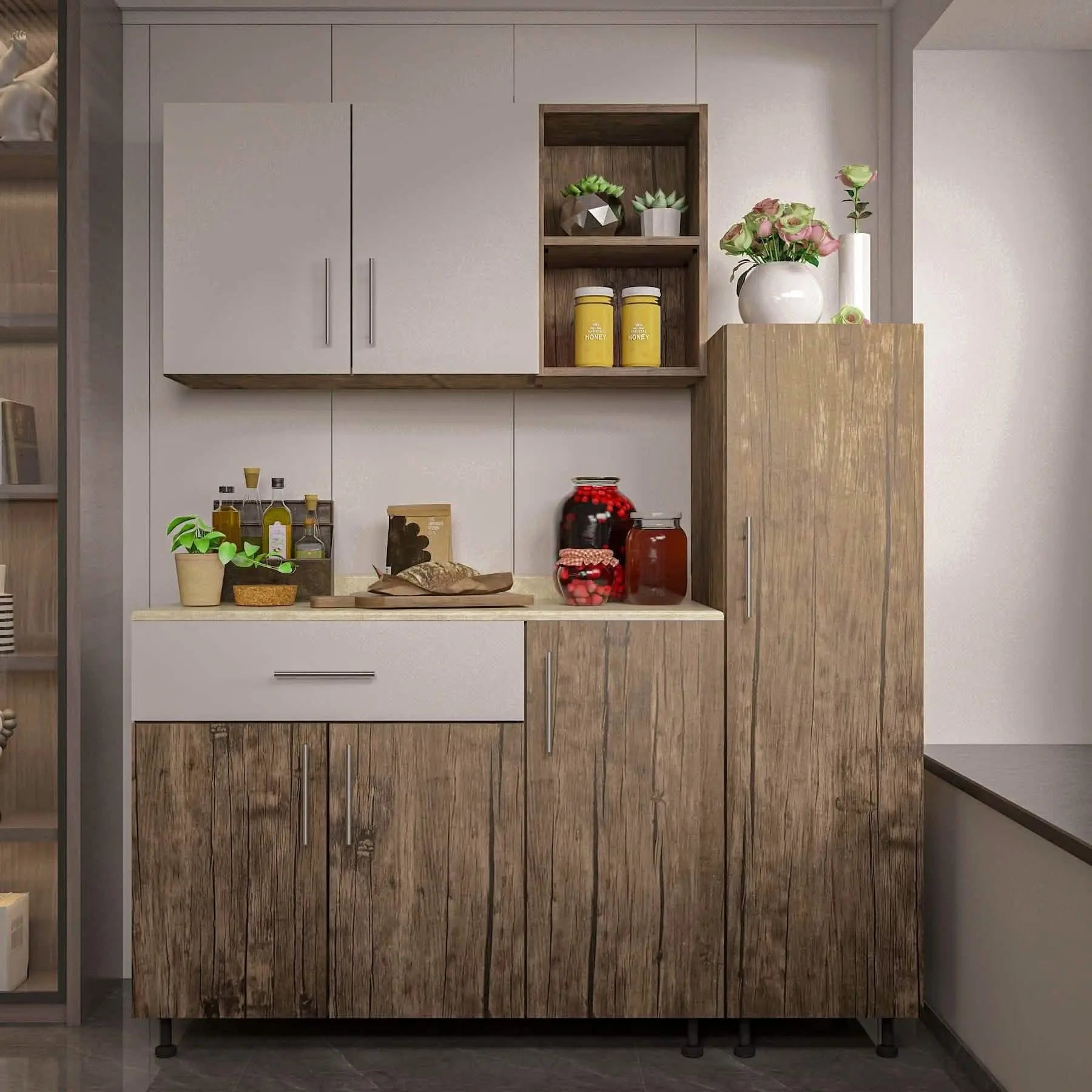 مطبخ خشب ام دي اف، 3 قطع