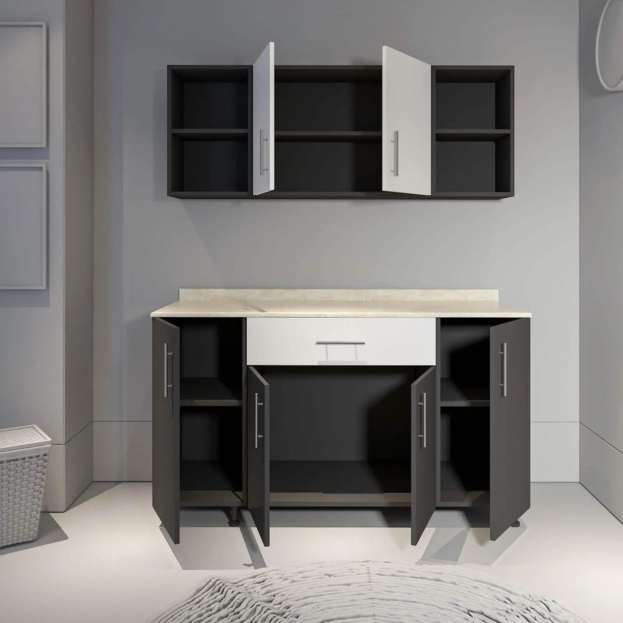 مطبخ خشب ام دي اف، قطعتين