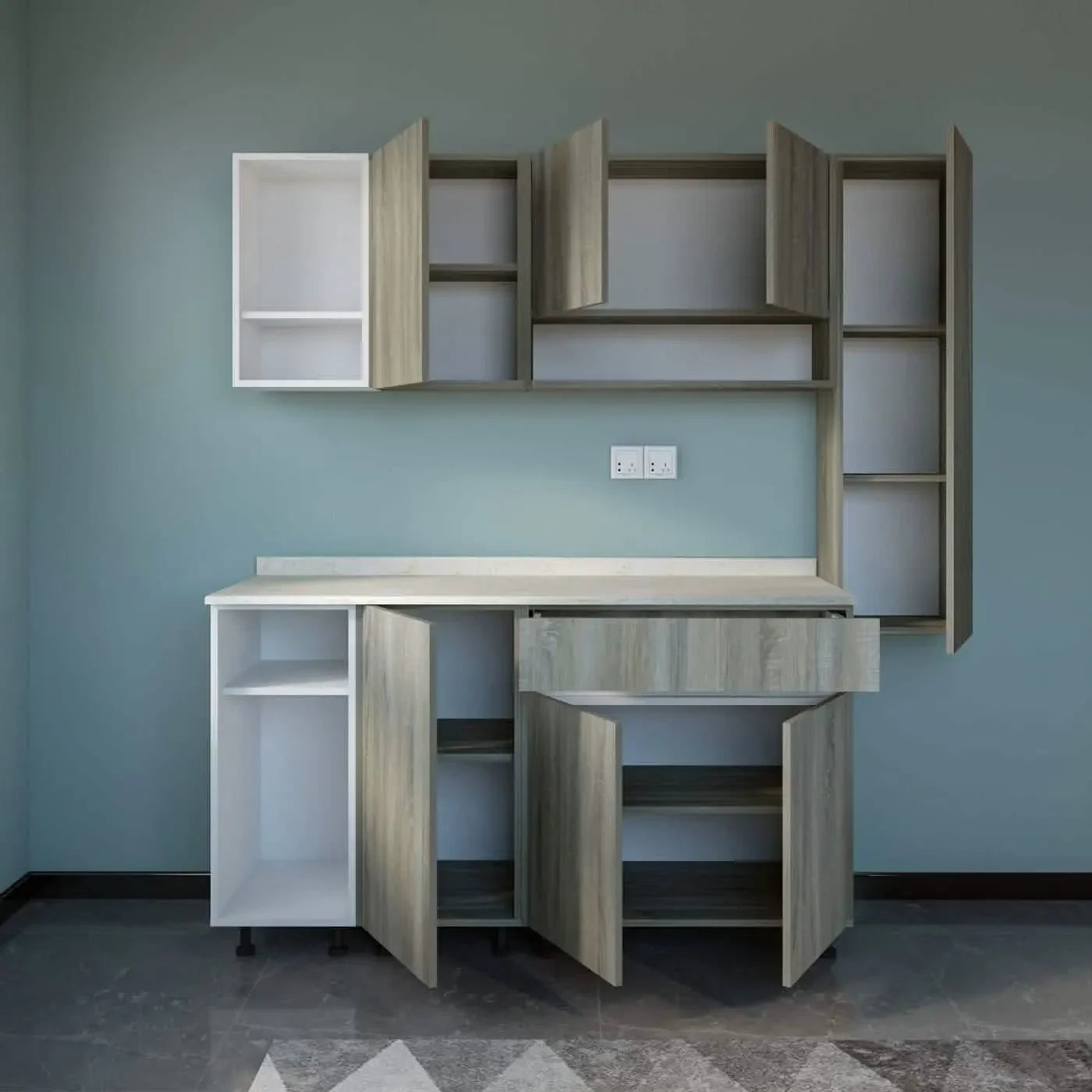 تسوق الأن من هومكس مطبخ بأرفف جانبية للتخزين ام دي اف - ZAT52 بأفضل سعر وأفضل جودة