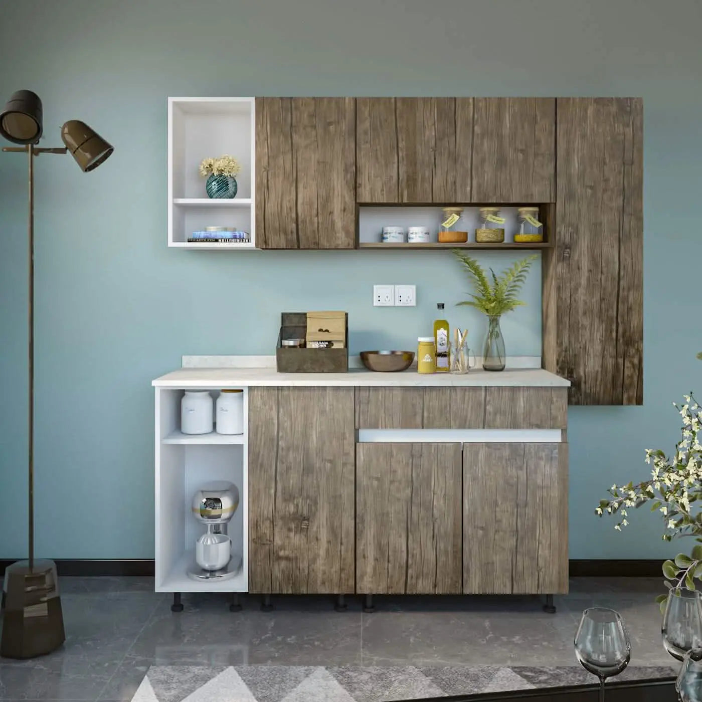 مطبخ ام دي اف، 3 قطع