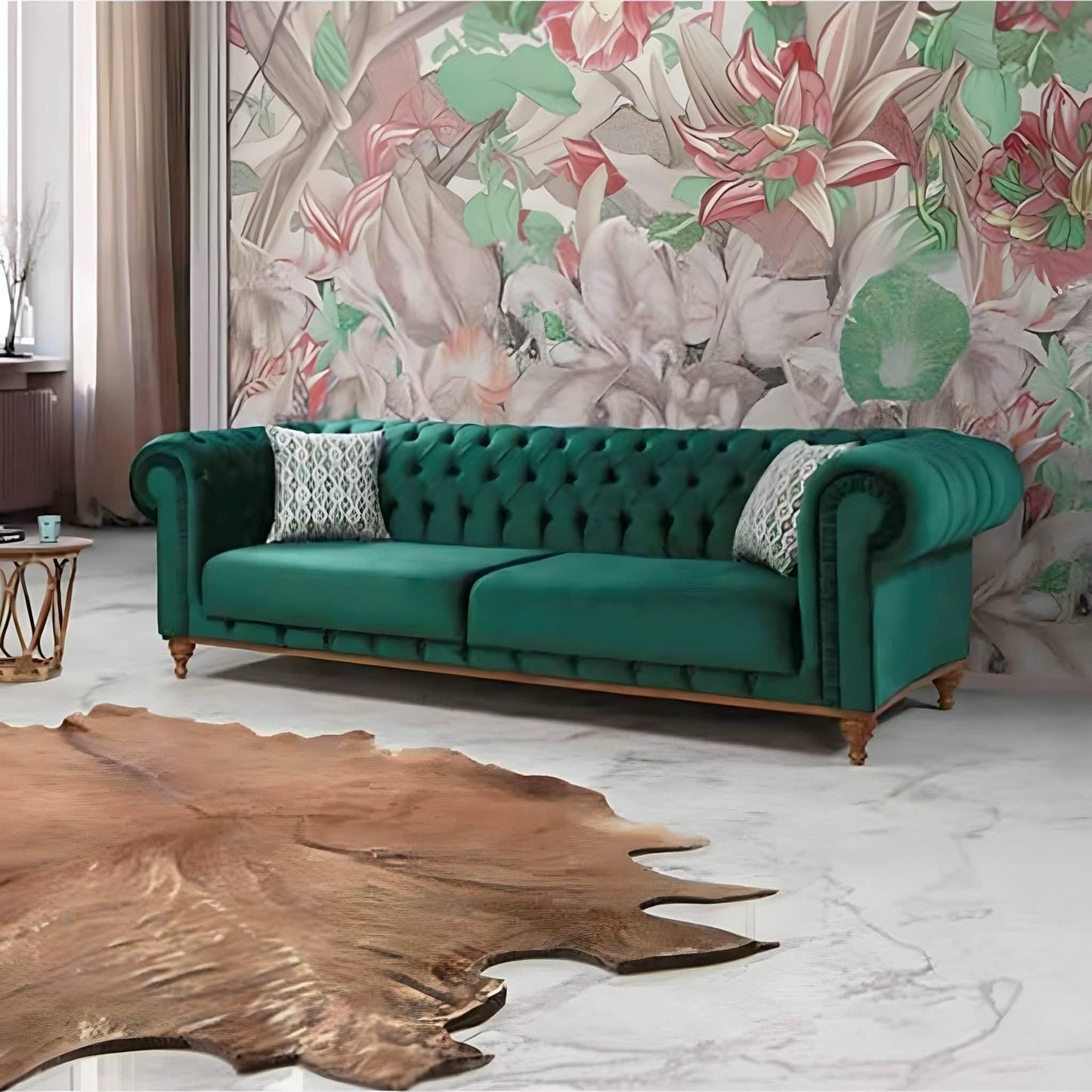 كنبة خشب زان أحمر، 210*65*80 سم