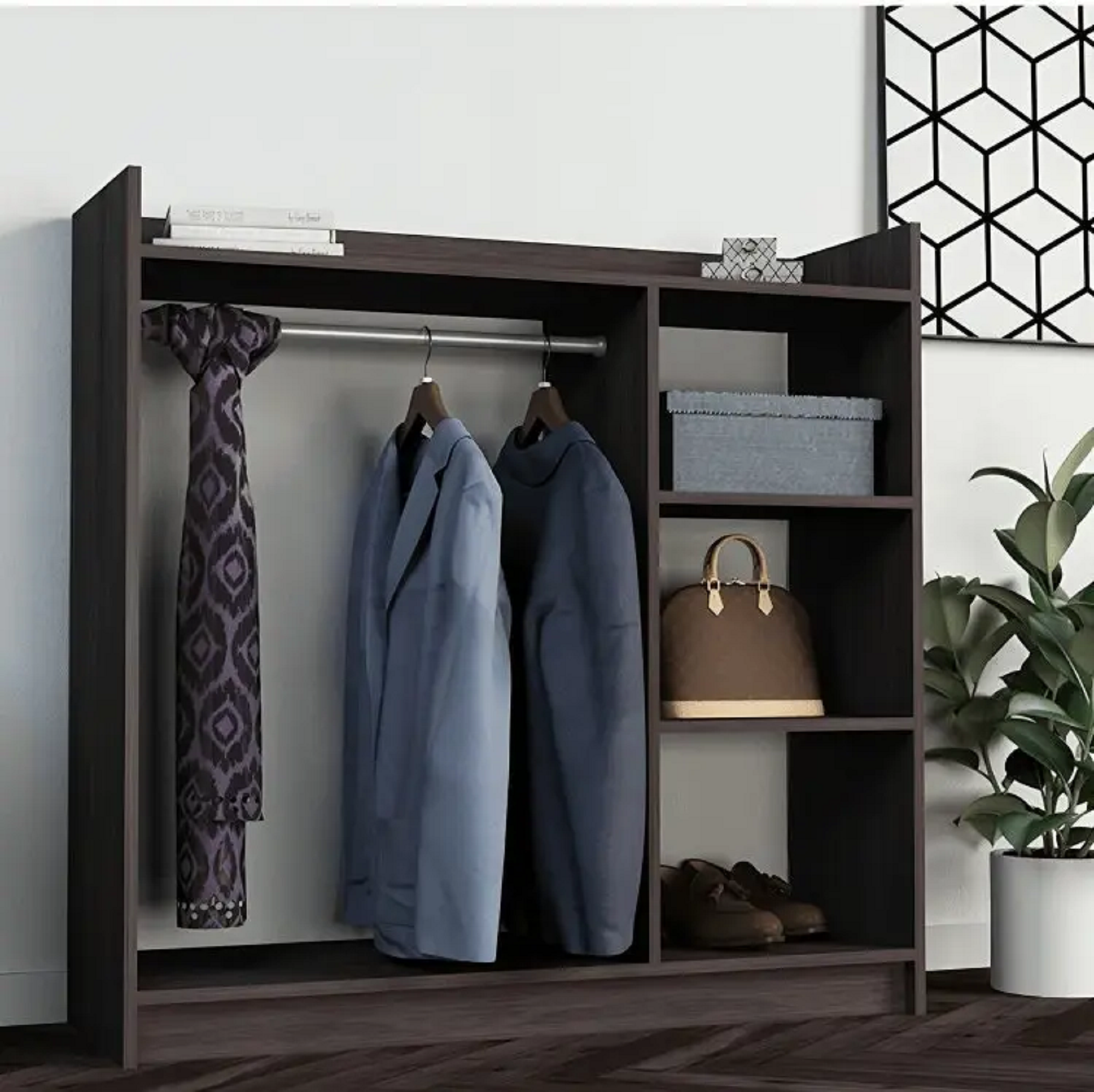 شماعة ملابس خشب ام دي اف، 120*40*120 سم