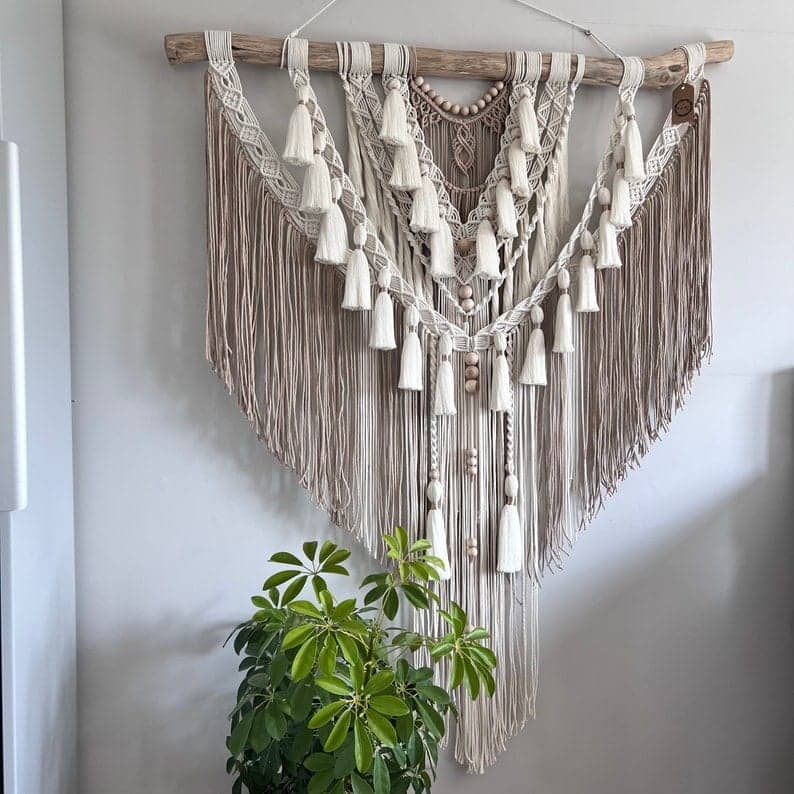 مكرمية حائط خشب، 120*150 سم