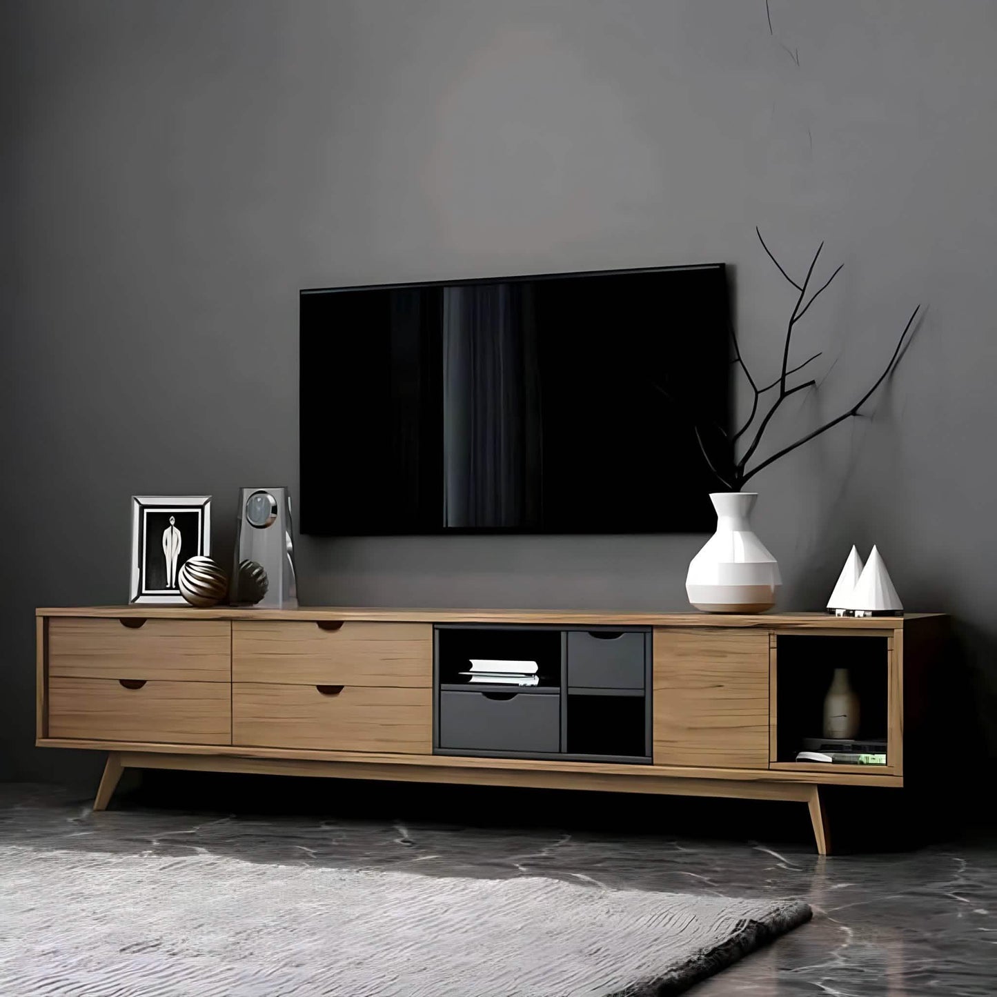 ترابيزة تليفزيون ام دي اف، 180*30*50 سم