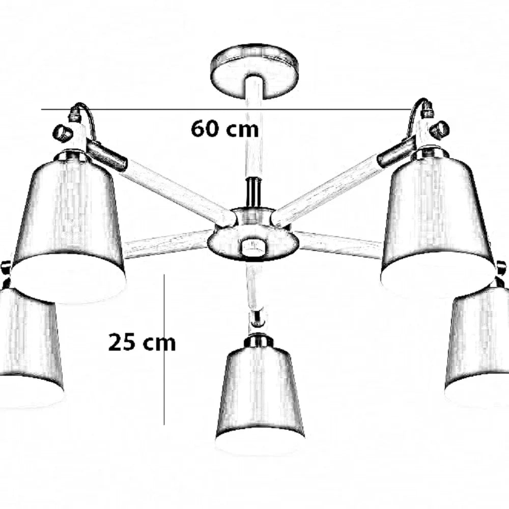 نجفة ستيل وخشب، 60*25 سم