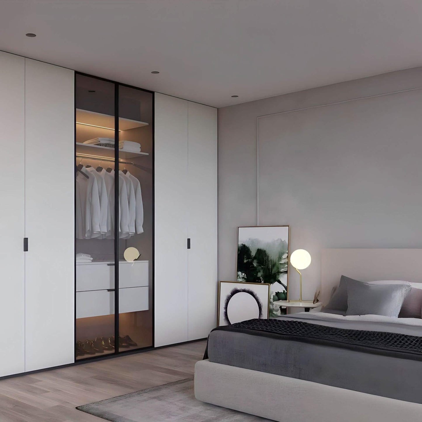 دولاب خشب ام دي اف، 210*45*210 سم