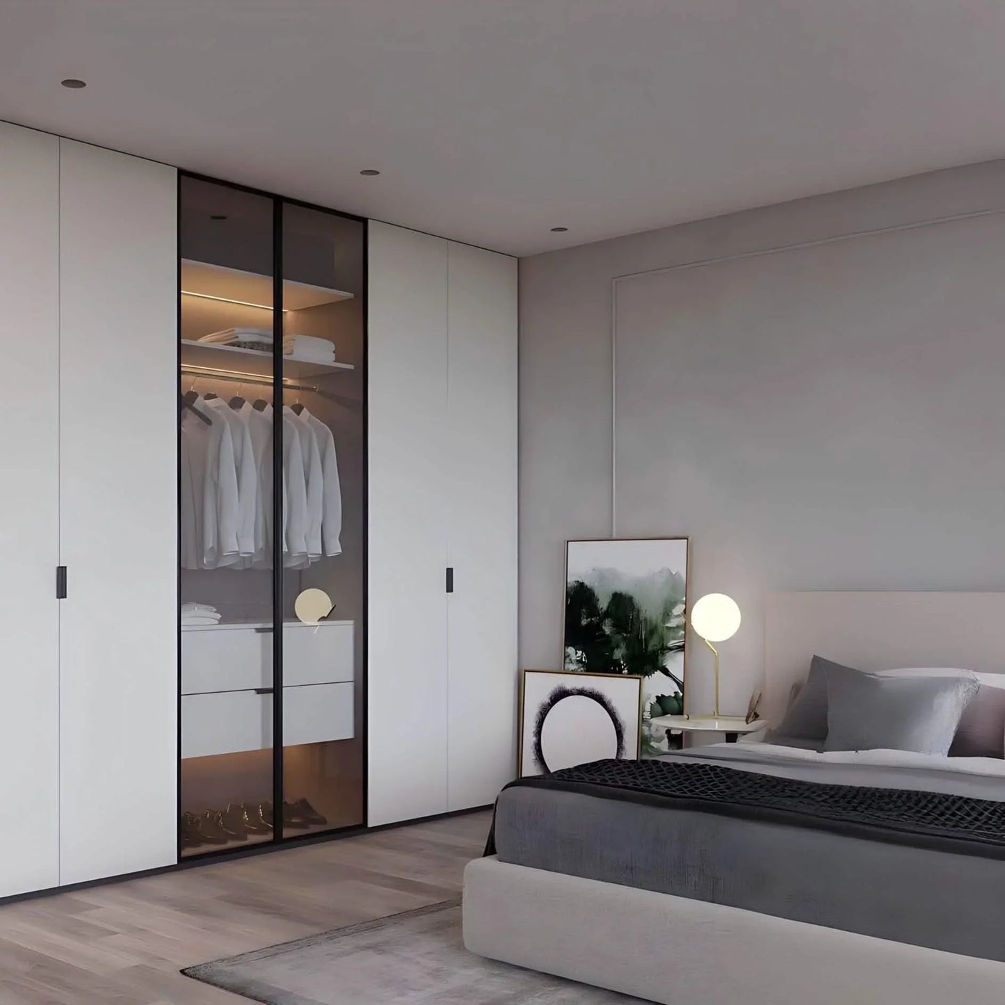 دولاب خشب ام دي اف، 210*45*210 سم