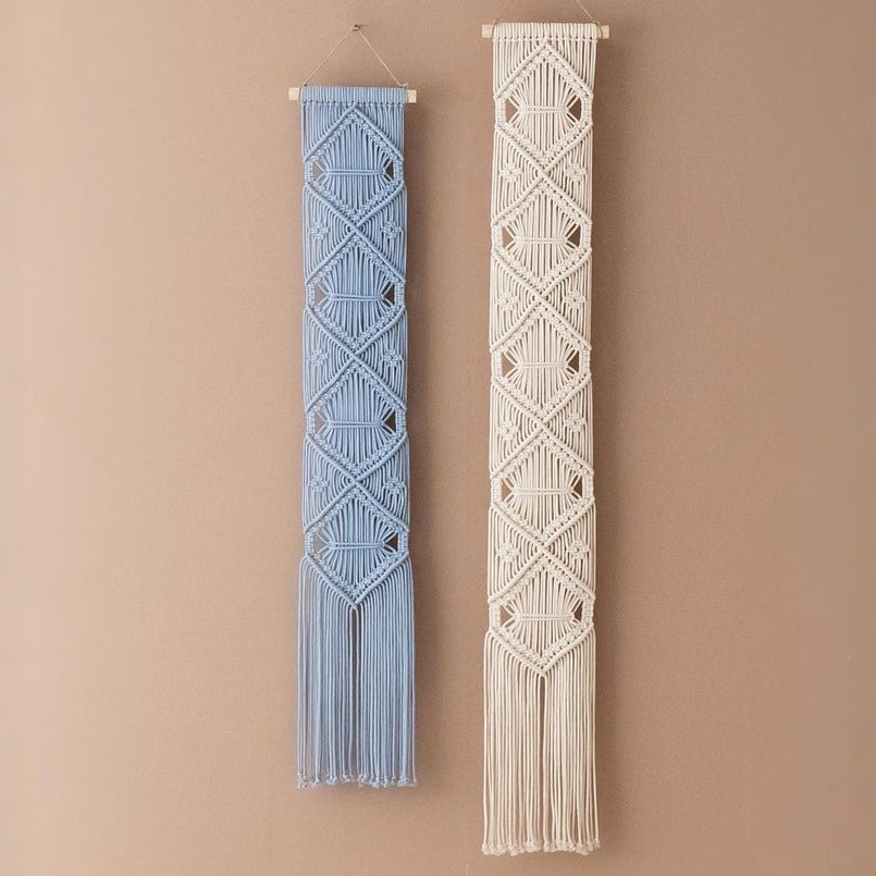 طقم مكرميات حائط خشب، قطعتين