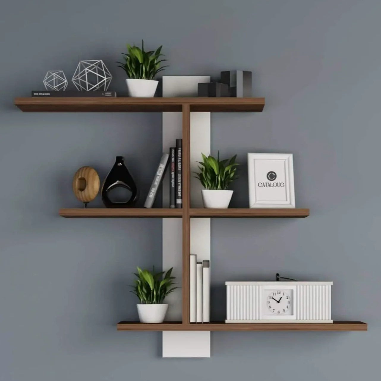 وحدة أرفف ام دي اف، 90*15*80 سم