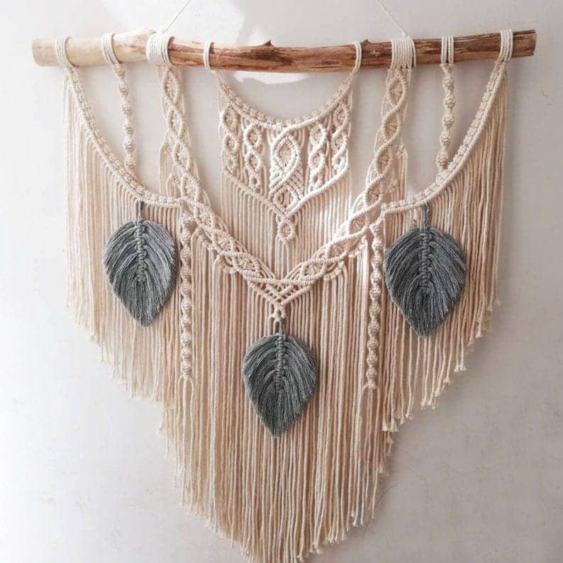 مكرمية حائط خشب، 120*80 سم