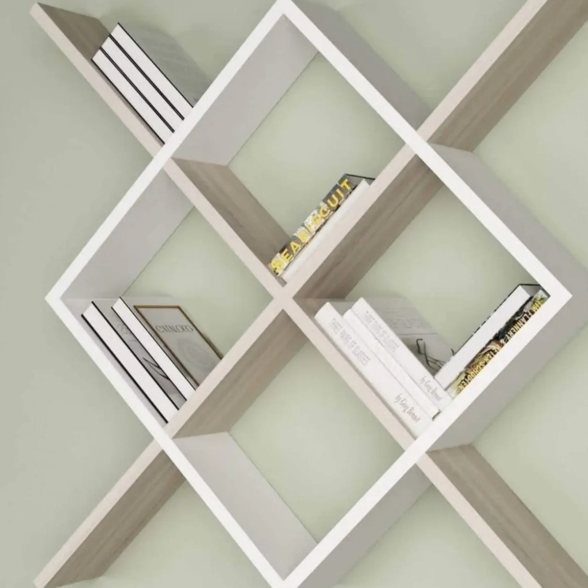 وحدة أرفف ام دي اف، 110*15*110 سم