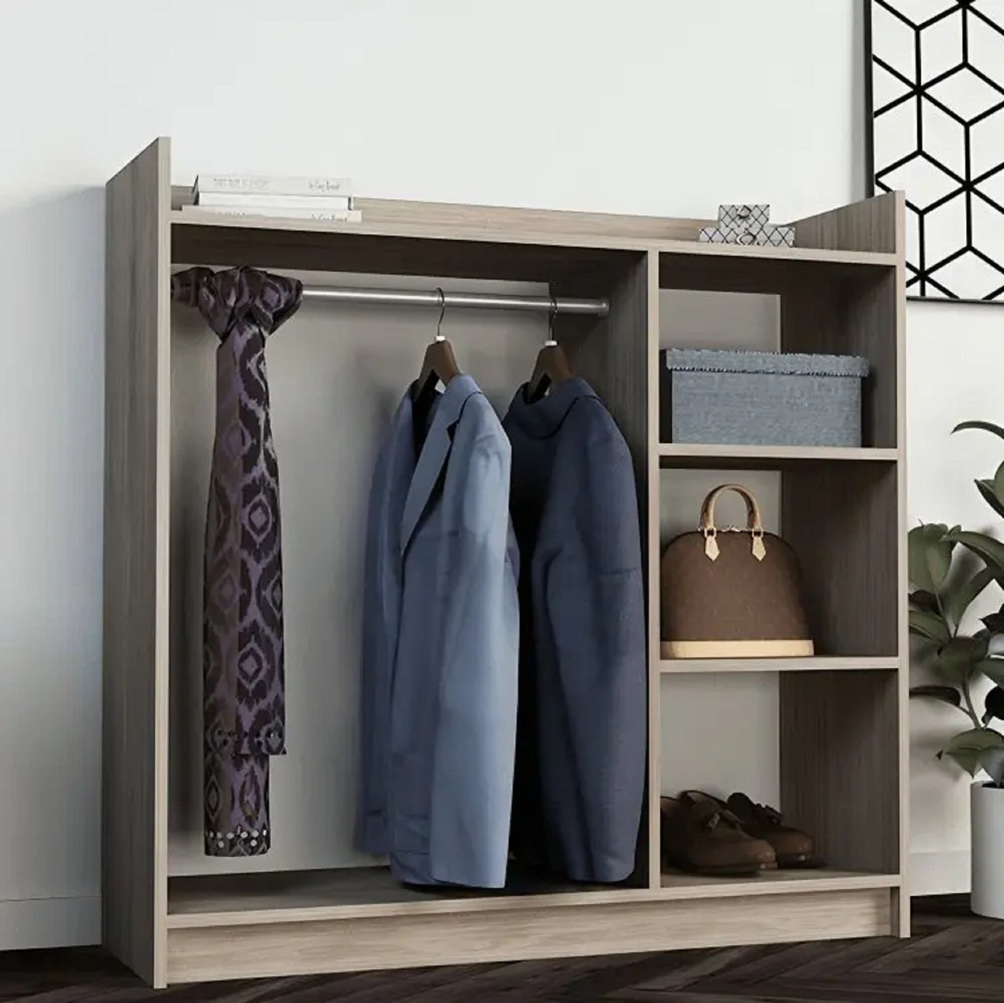 شماعة ملابس خشب ام دي اف، 120*40*120 سم